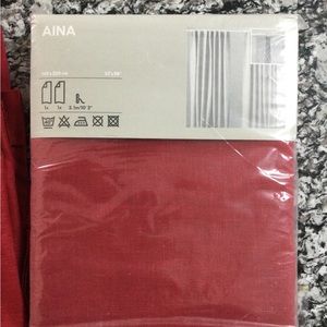 Red IKEA Linen Aina Curtains